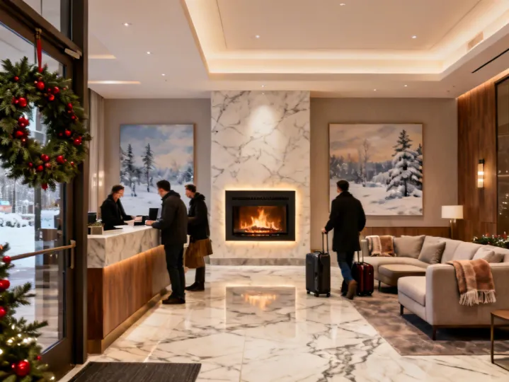 Napoleon Fireplace in Hotel Lobby