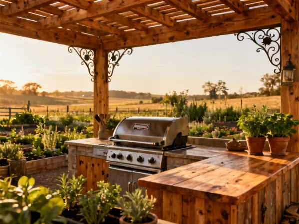 Rustic Farmhouse Outdoor Kitchen