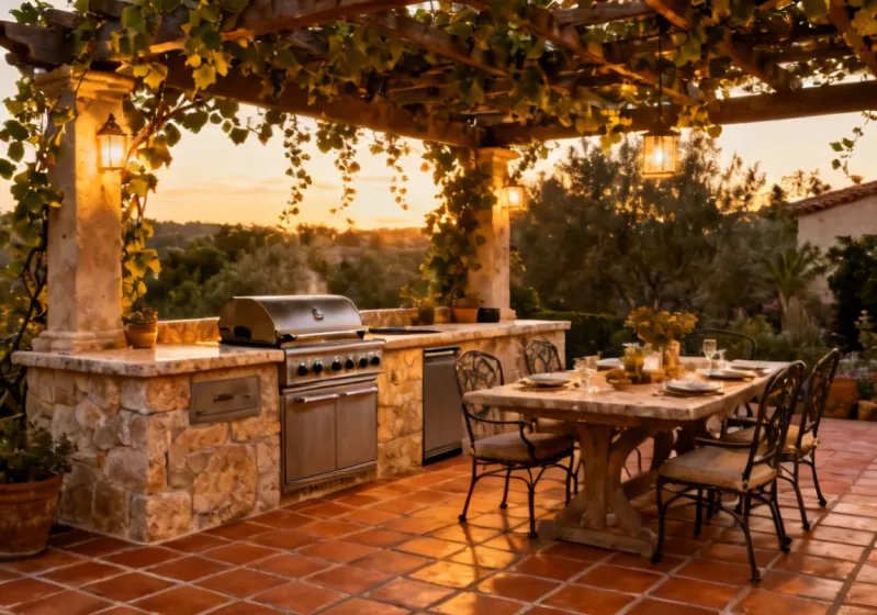 Mediterranean Traditional Outdoor Kitchen